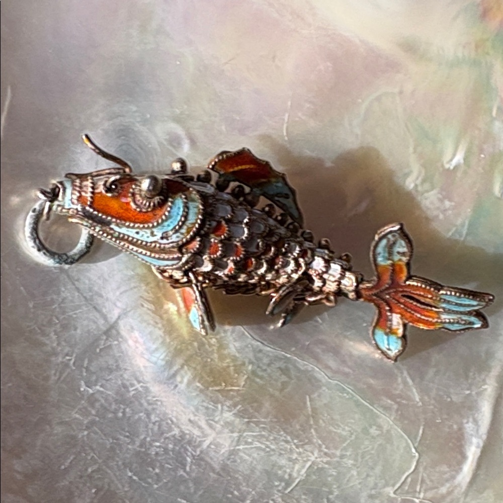 VTG Cloisonné articulated Fish Pendant
